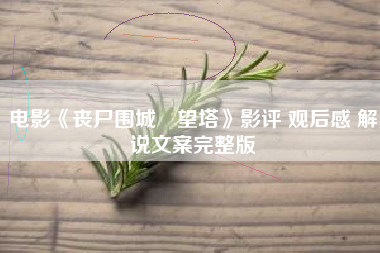 电影《丧尸围城瞭望塔》影评 观后感 解说文案完整版-AI电影文案解说网
