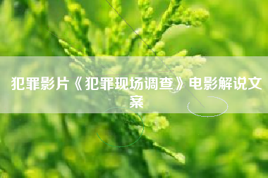 犯罪影片《犯罪现场调查》电影解说文案-AI电影文案解说网