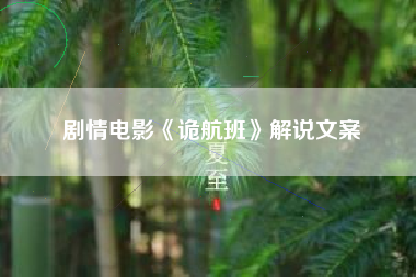 剧情电影《诡航班》解说文案-AI电影文案解说网